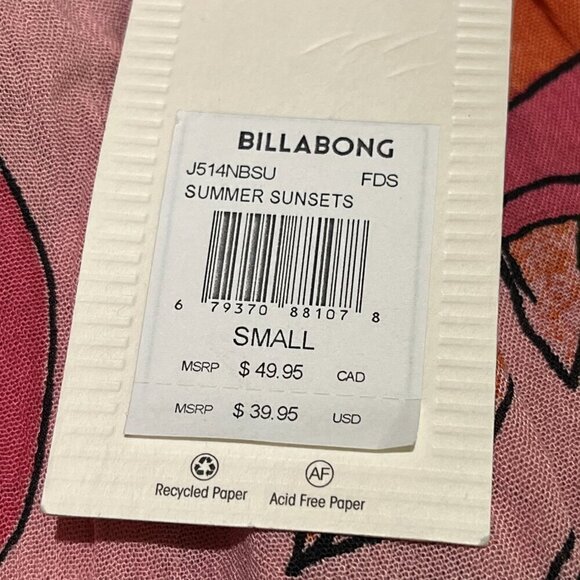 Billabong Summer Sunsets Cold Shoulder Tropical Floral Top Cover Up - Picture 11 of 12